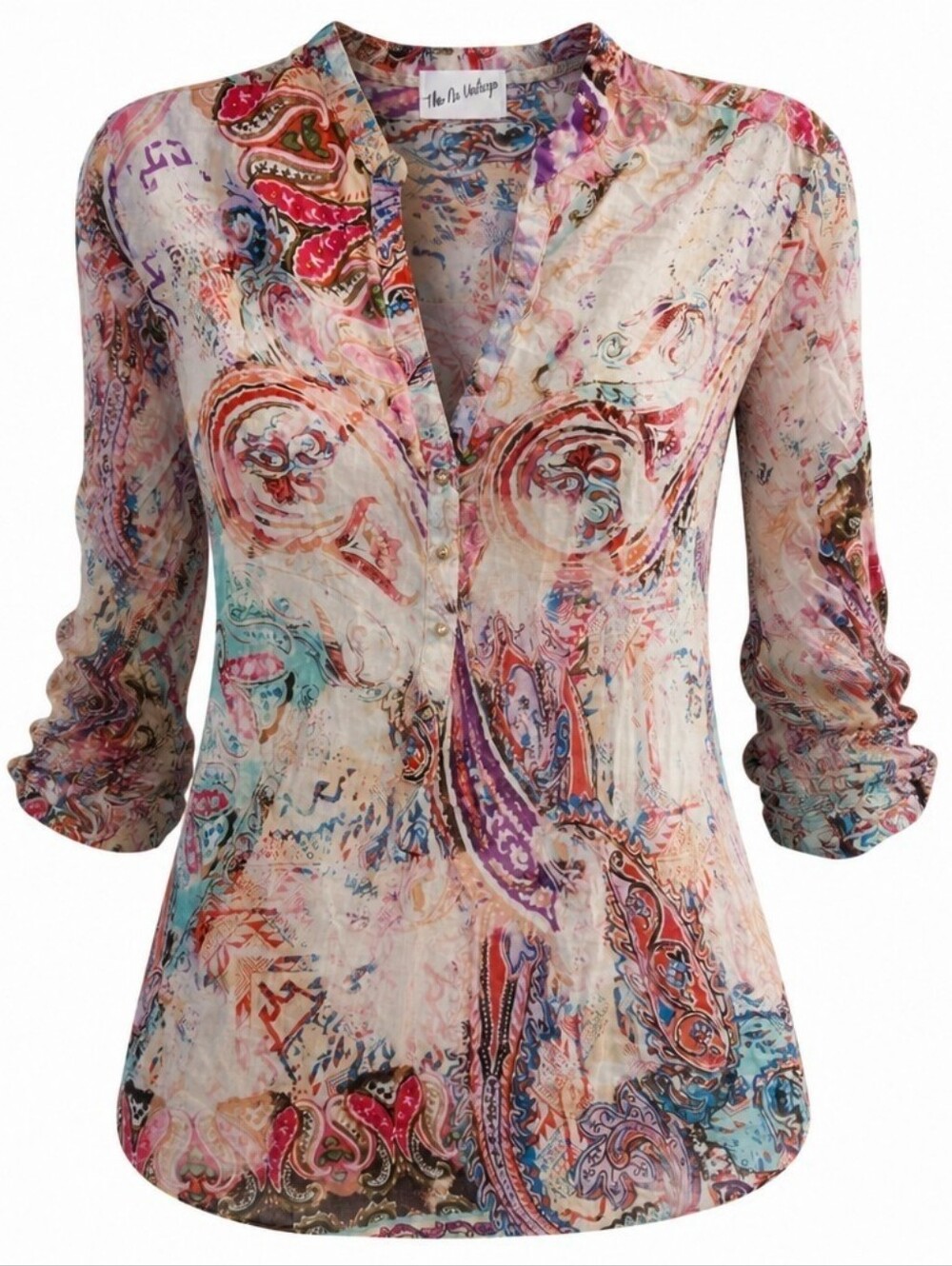 NWOT The Nu Vintage Paisley Print Long Sleeve Blouse Sz Large
